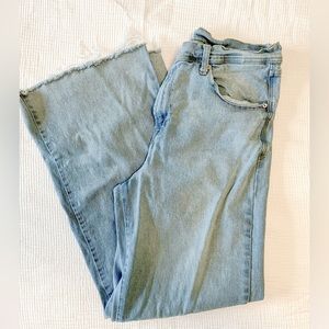 Kensie Vintage Luxe Wide Leg Jeans, Raw Hem, Size 12/31